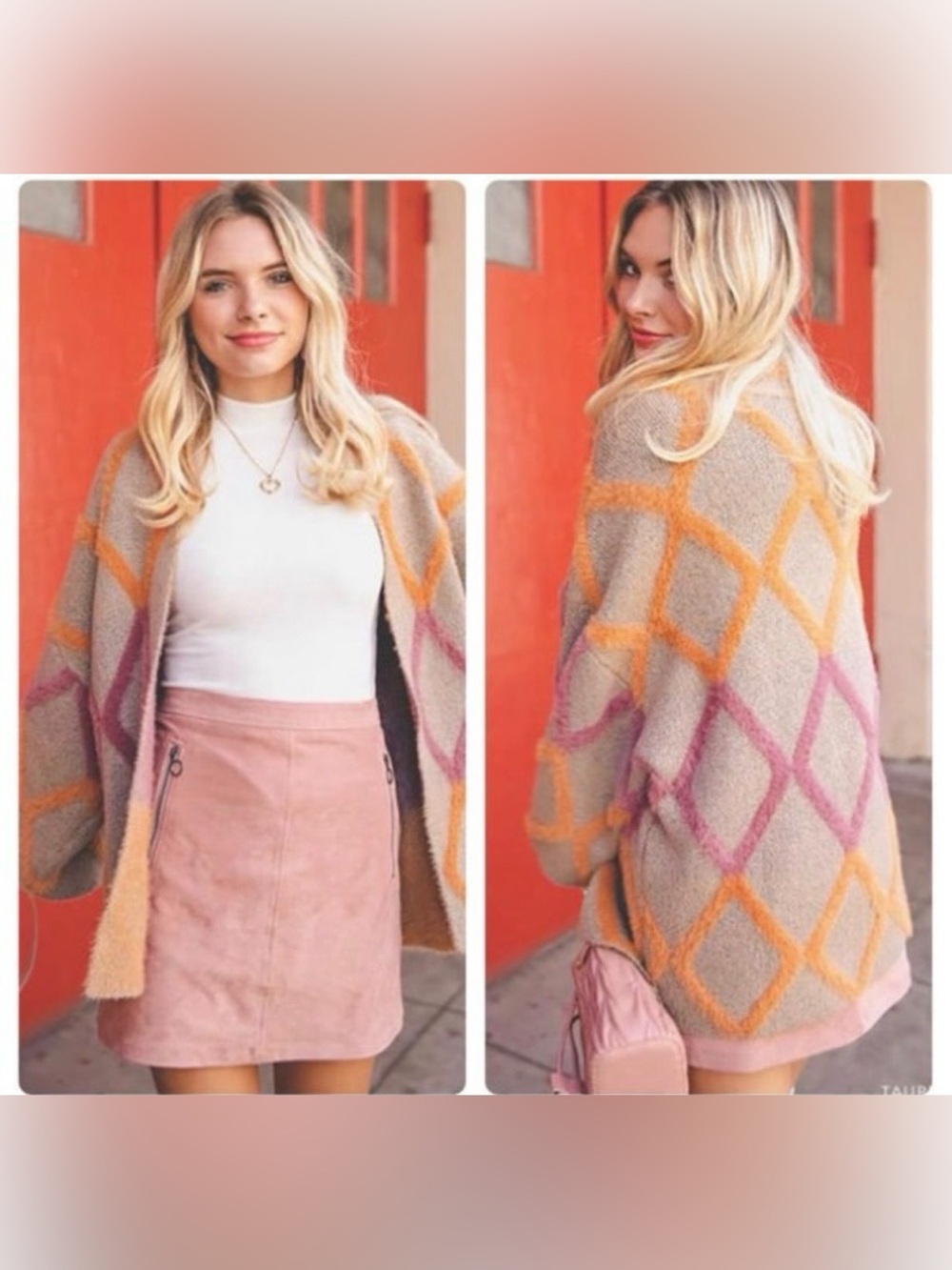 Kori Argyle Open Coatigan Sweater - Soft Plush Wide Bell Sleeves Size 1X 2X
